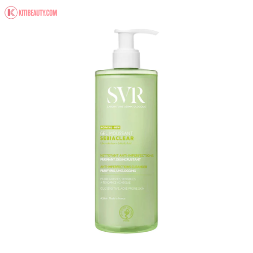 Gel rửa mặt SVR Sebiaclear Gel Moussant cho da dầu nhạy cảm (Xanh lá)